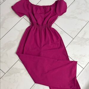 Elegant Magenta Off-Shoulder Jumpsuit size medium   Never worn.
